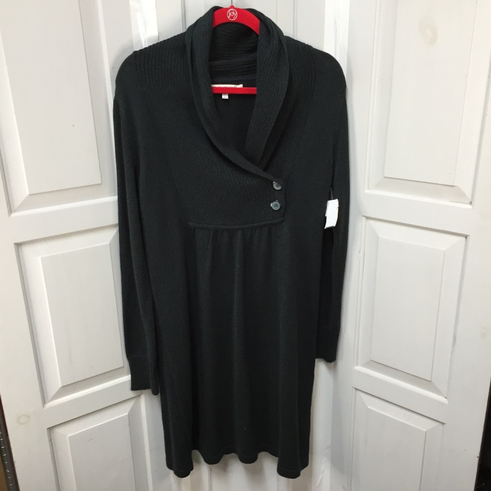 Evan Picone Green Marled Sweater Dress size L - NWT